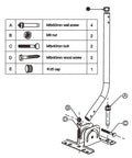 Diagram showing assembly of adjustable antenna mounting pole for indoor or outdoor use, with labeled screws and parts list.