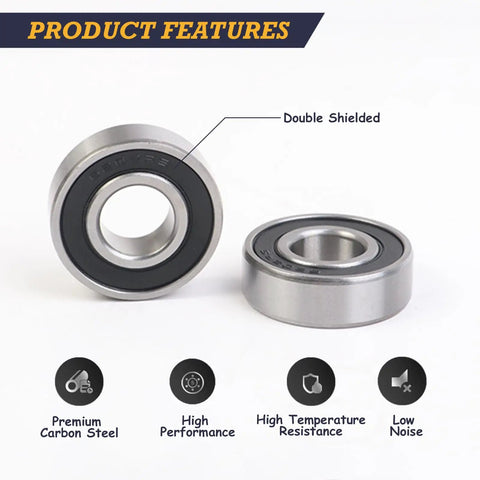 6202RS Deep Groove Ball Bearings 15x35x11mm pre-lubricated with double rubber seals, high performance features displayed