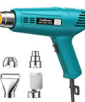 Heavy Duty Heat Gun With Dual Temperature 800F And 1112F, Pro Grade Hot Air Tool Kit With 4 Nozzles, Overload Protection