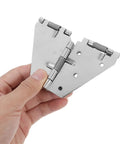 Hand holding Heavy Duty Stainless Steel Table Hinge With High Hardness For Foldable Tables And Cabinet Doors Smooth Glide Durable