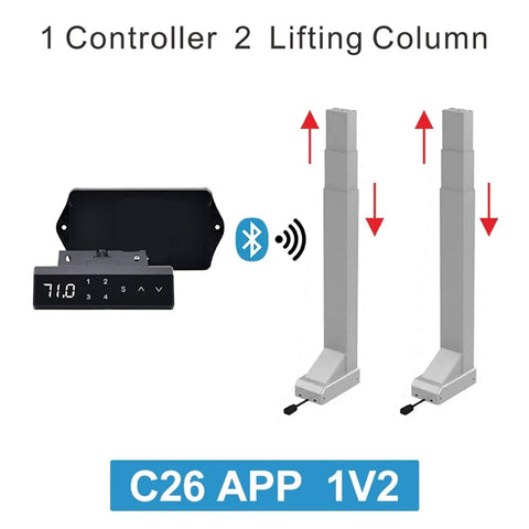 Reliable Heavy Duty Linear Actuator Motor For Tv Lifts And Motorized Table Legs delivering smooth electric lifting action with 2 columns.