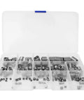 Stainless Steel Wire Thread Insert Kit M3 For Damaged Hole Repair, 120-Piece Tool Set With Storage Box, Durable, High-Performance Thread Formation For Auto, Home, Machinery And Metalworking Projects. Open storage box with assorted M3 stainless steel thread inserts