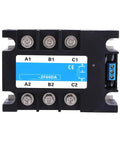 Solid State Relay SSR For DC To AC Control Systems, Industrial Electrical Accessory With Flame Retardant Transparent Shell, Durable, Safe And Easy Mounting For Control Cabinets And Equipment Installations For Technicians, front view
