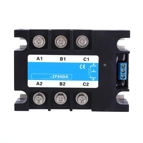 Solid State Relay SSR For DC To AC Control Systems, Industrial Electrical Accessory With Flame Retardant Transparent Shell, Durable, Safe And Easy Mounting For Control Cabinets And Equipment Installations For Technicians, front view