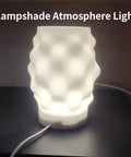 Recessed Light - 5V RGB LED Ultra Thin Lamp, Indoor Outdoor Decoration, white textured lampshade atmosphere light on a table.