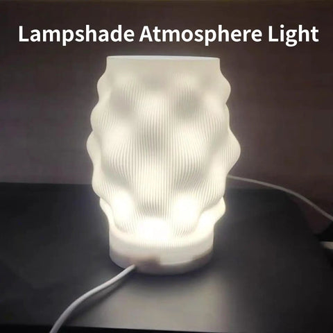 Recessed Light - 5V RGB LED Ultra Thin Lamp, Indoor Outdoor Decoration, white textured lampshade atmosphere light on a table.