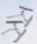 All Size Slider Clasp Jewelry Making Kit With Beading Tube Ends, Open Jump Rings, Lobster Clasps, Chain Extenders And More Findings In Silver