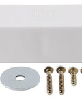 Laundry Faucet Mounting Block With Brass Screws, No-Fuss Non-Corrosive Plastic Construction, Easy DIY Install, Durable Laundry Room Faucet Bracket For Quick Setup, white plastic block with washers and screws