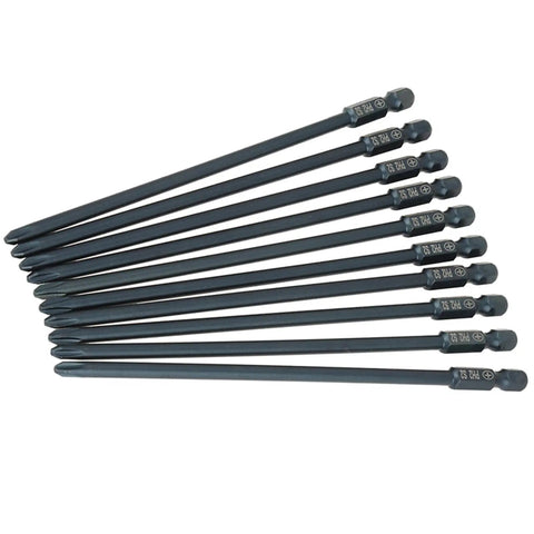 Premium S2 Steel Screwdriver Bits Set With Magnetic Tips, Heavy Duty Impact Resistance, Professional PH2 Cross Head Bit Kit For Electric Drills And DIY Projects That Are A Total Game Changer. 10-pack PH2 S2 steel magnetic screwdriver bits