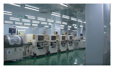 Industrial equipment in automation facility with installed 0650 Series Linear Potentiometer Position Sensor for Precise Stroke Sensing
