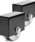 2 Pack 4 Inch V Groove Gate Wheels With Welded Brackets Built Like A Tank Heavy Duty Sliding Gate Rollers close-up view.
