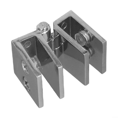 Beefy Zinc Alloy Glass Door Hinge Clamp Set For 5 To 8mm Panels, 2 Pieces, 180 Degree Swing, close-up view, corrosion resistant
