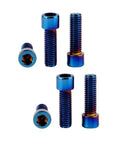 M6x12mm Allen Hex Bolts Set In Stainless Steel With Titanium Burnt Blue Finish For Bikes Motorcycles And Cars 6 Pack Lightweight Yet Strong Easy Install Upgrade Your Ride with visible threads and blue finish