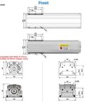 40 Inch Fully Enclosed Linear Rail Slide Table With Protective Cover Dust Proof Shield Double Rail Motion Stage 1000mm Stroke Ball Screw Guide For CNC Woodworking And Metalworking Projects, front view with NEMA motor mount dimensions