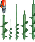 Fast Planting Auger Drill Bit Set for Garden 4 Pack Spiral Bits for Three Eighth Inch Hex Drive Bulb Hole Digger on drill