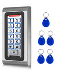 Standalone Door Access Control System With Backlit Password Keypad And Includes Five Proximity Key Fobs Supports 2000 Users Card Reader Weatherproof Zinc Alloy Case For Garage Door And Gate Opener