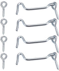 Heavy Duty 4 Pack 2 Inch Cabinet Latches Eye Hook Swivel Bolt Built Tough Carbon Steel Window Gate Door Catch, includes screws.