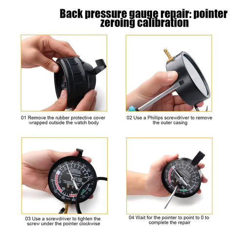 Back pressure gauge repair process showing the Gnarly Heavy Duty Car Fuel Pump And Vacuum Tester Gauge nails each carburetor leak setup.