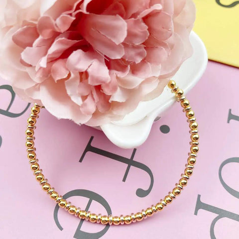 Gold tone rondelle bracelet with 2000 Pcs 4mm Flat Round Disc Spacer Beads For Bracelet And Necklace Making, floral backdrop
