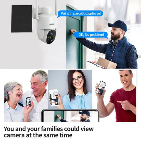 Solar Powered Wireless Outdoor Security Camera With 2K Resolution, PTZ 360 Degree Coverage, Motion Detection, Spotlight Night Vision, Two Way Audio, WiFi, Cloud Or SD Card Storage, AI Analysis