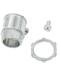 25 Pack Half Inch EMT Set Screw Connectors Zinc Die Cast Electrical Conduit Fittings, connector with screw and ring detail