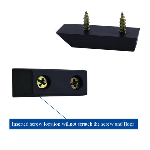 Heavy Duty Rubber Furniture Bumpers 20 Pack Rectangular Leg Pads showing screw mounting for secure, non-slip floor protection.