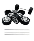 Ten Pack 48mm Toy Car Rubber Wheels With 5 Shaft Axles For RC Cars Trucks Robots DIY Models And Hobby Builds Durable Rubber Tires