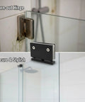 Comparison of worn-out hinge and Heavy Duty Frameless Shower Door Hinge With Sleek Matte Black Finish 304 Stainless Steel Pivot Clamp.