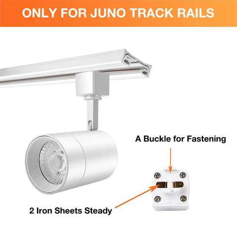 LED Track Lighting Heads For J Type Dimmable Ceiling Fixtures 12W 800 Lumen CRI90 3000K Soft White 8 Pack installation detail