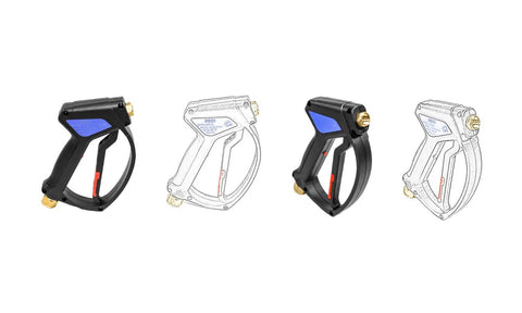 SG28 Spray Gun With Easy Hold Tech For Pressure Washers, Italian Made Shockproof Ribbed Body, ergonomic design, side view