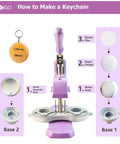 58Mm Button Maker Kit For Keychains, Pro Grade 50 Sets, machine and parts overview with metal, plastic, and paper components
