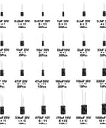 Layout of 545Pcs Electrolytic Capacitors Assorted Kit With 10V 16V 25V 50V Range Labeled 0.1uF To 1000uF for DIY electronics.