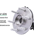 Front Wheel Hub Bearing Assembly 515036 For Chevy Silverado 1500 1999-2006 4x4, side view showing lug bolts and connector