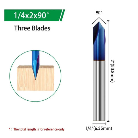 Versatile 1 Inch V Groove Router Bit For Woodworking Projects With 15 Degrees To 90 Degree Angles, 1/4 Inch Shank.
