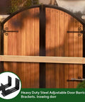 Adjustable Door Barricade Brackets For Inswing And Outswing Doors Heavy Duty U Shaped And C Brackets on wooden gate