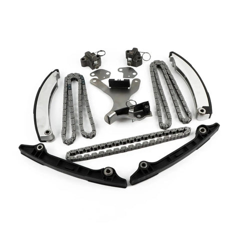 Heavy Duty Timing Chain Kit With Gears For Jeep Dodge and Chrysler 3.7 Liter SOHC Engine Models Years 2002 To 2011 Vin K TCS46022 Plus Parts 53021295AA And 53020680 Long Lasting Durability, timing chain kit parts laid out