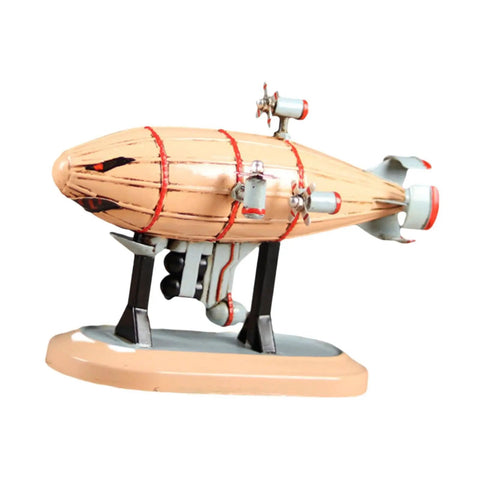 Airship Model Iron Collectible Statue With Stand Diecast Ornament For Home Decor Realistic Airship Replica Perfect Shelf Display