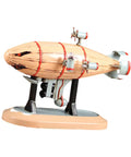 Airship Diecast Model With Stand Cool Desk Statue For Home Cafe Or Office Shelf Display Vintage Vibe Realistic Iron Craftsmanship Yellow Small Size Souvenir Replica