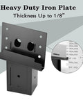 Mofeez outdoor 4x4 compound angle brackets; set of 4 in black heavy-duty iron with multiple mounting holes