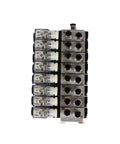 Beefy Eight Valve Pneumatic Solenoid Valve Kit 4V210-08 Five Way Two Position Base Mounted with One Quarter Inch NPT Threads DC 12V