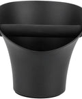 Built Tough Stainless Steel Coffee Knock Box With Non Slip Base And Deep Flared Opening Heavy Duty Espresso Percussion Bin, black