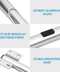 Heavy Weight Aluminum Alloy Telescopic Wall Mount Bracket With Quick Grip Auto Lock close-up of sturdy materials and stable base details.
