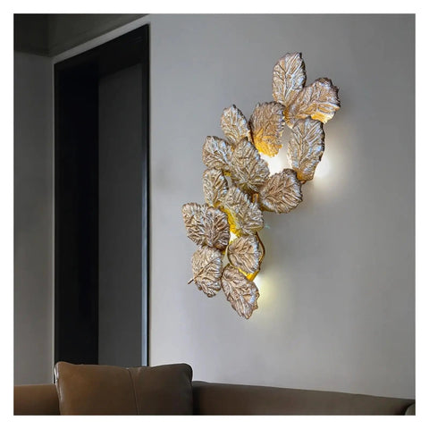 Top Shelf Modern Wall Sconce With Chill Ambient Glow For Living Room And Bedroom Background Decoration Built Like A Tank Perfect For TVs And Snug Spaces, leaf design.
