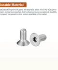 M5 0.8 X 12mm Flat Head Socket Cap Screws Set, 25 Pack, 304 Stainless Steel, Countersunk Hex Socket Bolts With Full Thread