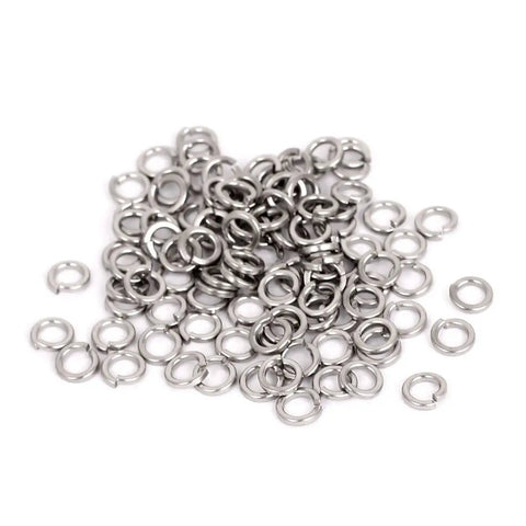 Top Shelf M4 304 Stainless Steel Split Lock Spring Washers For Heavy Duty Screw Fasteners and Bolt Mounting with Rock Solid Grip and Built Tough Hardware Sets, 100 pcs
