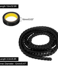 Spiral Cable Wrap 9.8 Ft Long 12 Mm Inner Diameter Flexible Cable Management Sleeve for Computer, gas pipe, with black tape