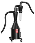 Wall Mounted Dust Collector With Turbo Suction And Dual Filter System, black wheeled shop vac for woodworking.