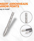 Pro Grade Field Points Archery Tips 85 100 120 Grain For 4.2mm ID Shafts Pack Of 12 Stainless Steel Arrow Points for Target Practice