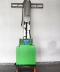 Pro Grade Fully Automatic Wall Plastering Machine For Indoor Mortar Leveling and No Fuss Interior Surface Finishing on Construction Sites and Home Makeovers showcasing the green chassis and control panel.