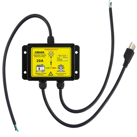 Automatic Transfer Switch For Home Generator 120V 20 Amp ATS With Rapid Less Than 30ms Switching Dual Power Source Auto Transfer Plug And Play